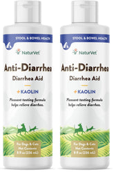 NaturVet anti-diarrhea liquid bottle pour shows easy dosing for pets