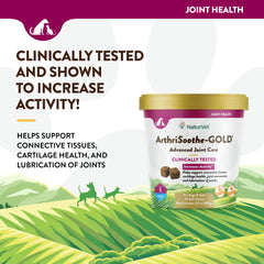 NaturVet ArthriSoothe-Gold Level 3 soft chews closeup, tasty texture supporting regular dosing.