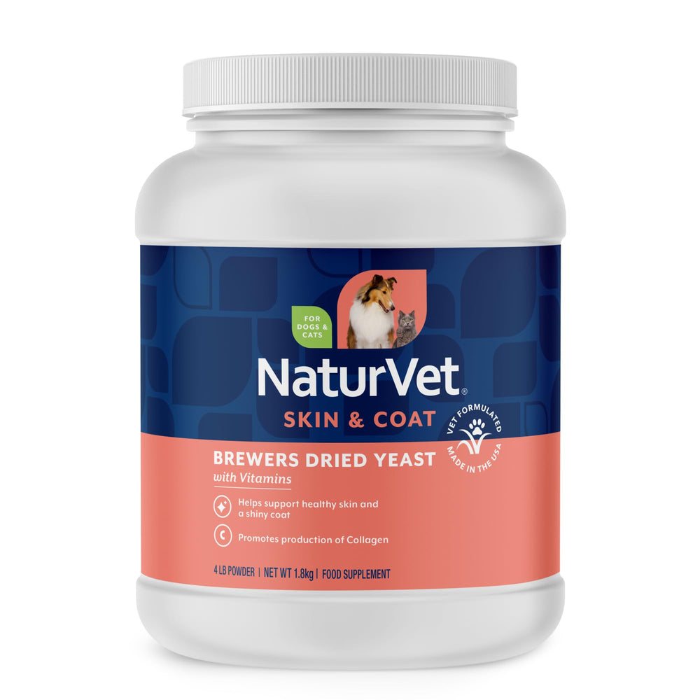 NaturVet Brewer's Dried Yeast Garlic Flavor Package shows a palatable skin and coat support.