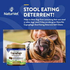 NaturVet Coprophagia Dog Chew Dispensing on hand for convenient daily use