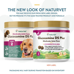 NaturVet Glucosamine DS Plus Level 2 soft chews close-up emphasizing mobility support.