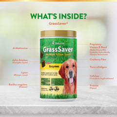 NaturVet GrassSaver yucca—helps reduce stool odors for a pleasant home.