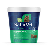 NaturVet hairball aid soft chews bottle front for cat use