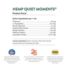 NaturVet Hemp Quiet Moments cat snuggling after dose shows relaxation