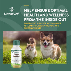 NaturVet Hemp Seed Oil Krill and Salmon pour image for easy dosing