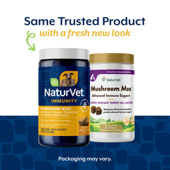 NaturVet Mushroom Max pills prepared for daily canine immune health support.