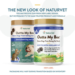 NaturVet Outta My Box soft chews close-up highlighting texture and color for easy dosing in a multi-pet home.
