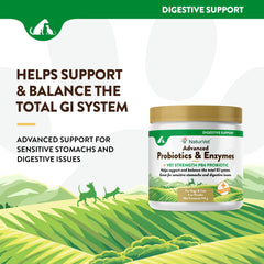NaturVet PB6 probiotic powder tub ready for easy daily mixing