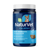 NaturVet Quiet Moments bottle front with soft chews for calming dogs during stress