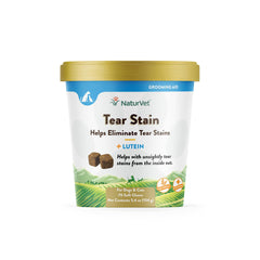 NaturVet Tear Stain Plus Lutein soft chews bottle for daily eye-stain support