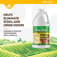 NaturVet Yard Odor Eliminator applied to patio surface reduces odors