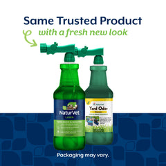 NaturVet Yard Odor Eliminator hose attachment in use for spraying