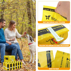 Natuural poop bags with easy-open design for quick, mess-free use.