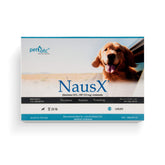 NausX bottle-front packaging for motion relief and travel-ready use.