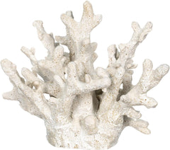 Nautical Crush Trading White Coral Decor front view highlights coastal charm and durable resin craftsmanship.