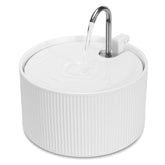 NautyPaws ceramic cat water fountain shows steady water flow to encourage hydration.