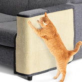 Navaris cat scratch mat on sofa left side protects furniture.