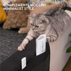 Navaris cat scratch sofa protector-storage-compartment keeps remotes and clutter organized