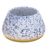 Navaris ceramic dog bowl with long-ears design keeps ears clean while eating.