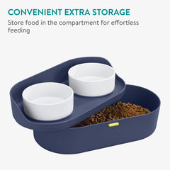 Navaris navy blue bowl stand offers stylish, space saving design