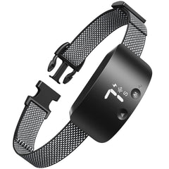 NBJU bark collar front view showing adjustable strap for a comfortable fit across sizes.