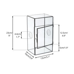 NCYP glass terrarium demonstrates compact 5.1 x 3.9 x 9 inch footprint.