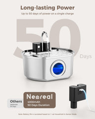 Neareal Cat Water Fountain stainless steel design simplifies cleaning after use