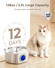 Neareal dual-stream cat fountain mimics running water to encourage drinking.