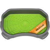 Neat-LIK pad in tray keeps floors clean and cleanup easy.