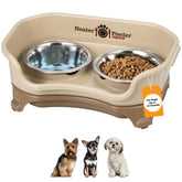 Neater Feeder Express cappuccino stand showing a mess-proof feeding station for small dogs