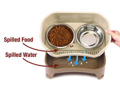 Neater Feeder Express catch basin drains water to keep area dry