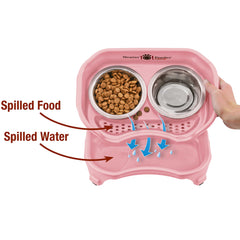 Neater Feeder Express elevated stand showing comfortable eating height for small breeds