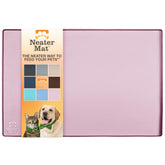 Neater Mat front view showing bowls on waterproof pet mat protecting floors.