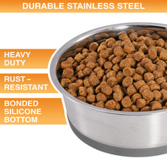Neater Pet Brands 8-cup gray dog bowl top view ideal for large meals.