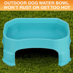 Neater Pet Brands large water bowl aquamarine top view highlights spacious interior