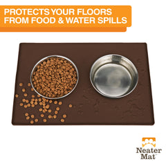 Neater Pet Brands Neater Mat raised edge contains splashes.