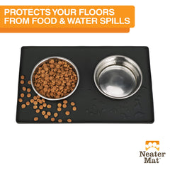 Neater Mat raised edge contains water and prevents run-off