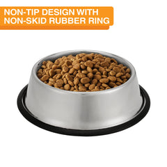 Neater Pet Brands non-tip bowl with removable base ring prevents sliding during feeding.