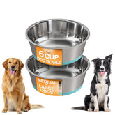 Neater Pet Brands nonslip base dog bowls keep meals in place on hardwood floors.