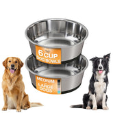 Neater Pet Brands stainless steel dog bowl with non-slip base prevents spills during meals.