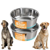 Neater Pet Brands stainless steel dog bowls with non-slip base stay steady during meals