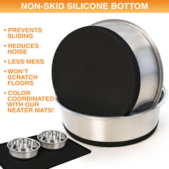 Neater Pet Brands two-bowl set for food and water convenience.