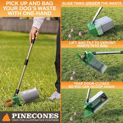 Lift N’ Bag 2.0 scoop bin dimensions help yard waste pickup.