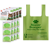 Neater Pets Neater Scooper bags dispensing one at a time for easy cleanup.