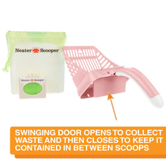 Neater Scooper bin doubles as scoop holder for compact storage.