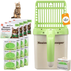 Neater Scooper standard scoop deposits waste into bag for mess-free cleanup.