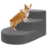 NECKORY dog stairs 3-steps foam for easier bed access.