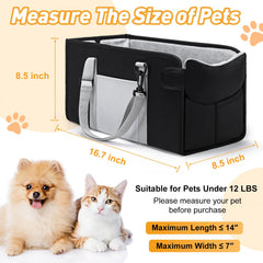NECKORY portable dog car seat center-console-fit demonstrates easy install and stable positioning