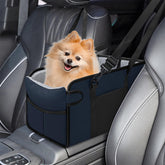 NECKORY portable dog car seat navy exterior for safer road trips and reduced driver distraction