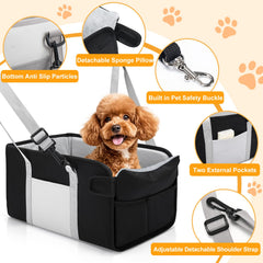 NECKORY booster seat with safety leash attachment for pet restraint